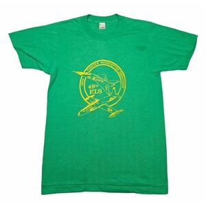 Screen Stars VTG 80s 49th FIS Fighter Interceptor Squadron T-Shirt Green Sz M